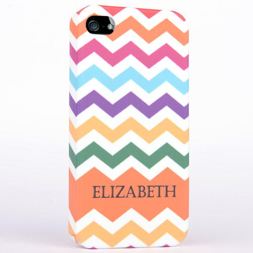 Personalised Matte Colours Chevron iPhone 4 Hard Case Cover