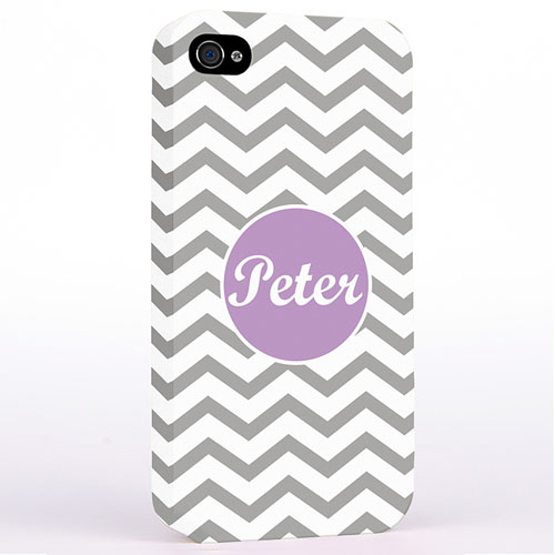 Personalised Silver Chevron iPhone 4 Hard Case Cover