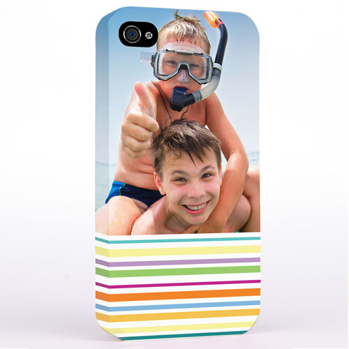 Personalised Colourful Stripe Photo Hard Case Cover