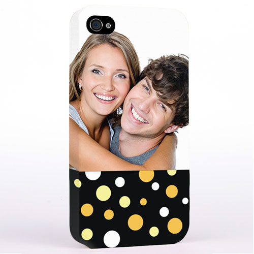 Personalised Glamorous Polka Dots Photo iPhone 4 Hard Case Cover
