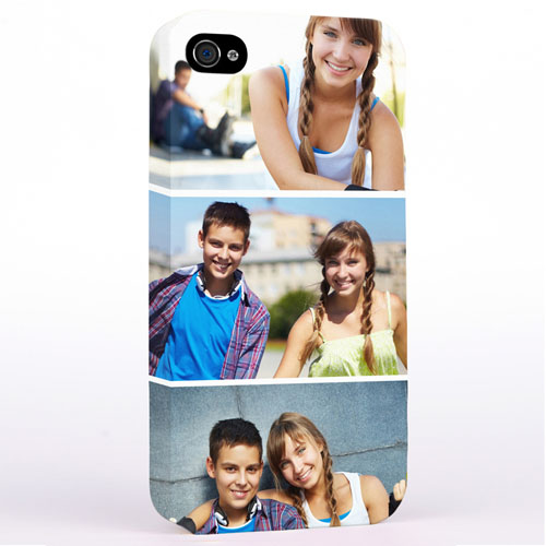 Personalised Simply Three Collage iPhone 4 Hard Case Cover