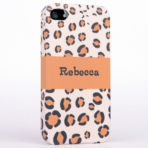 Personalised Leopard Pattern Monogrammedmed iPhone 4 Hard Case Cover