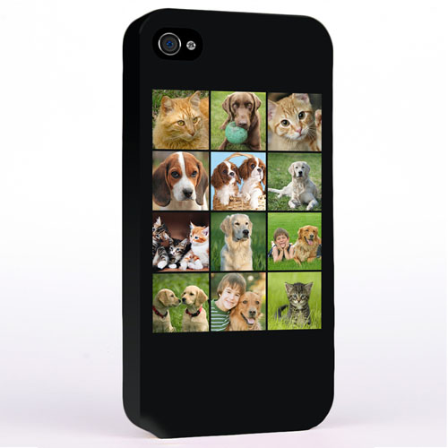 Personalised Simply Black 12 Collage Instagram iPhone 4 Hard Case Cover