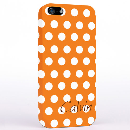 Personalised Orange Polka Dots iPhone Case