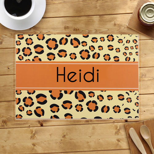 Personalised Leopard Print Placemats