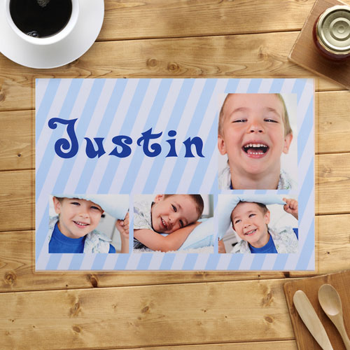 Personalised Blue Stripes Placemats