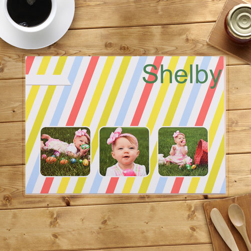 Personalised Colourful Stripes Placemats
