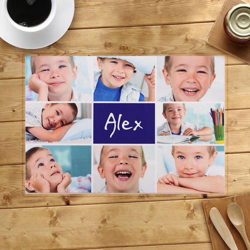 Personalised Navy Eight Collage Placemats