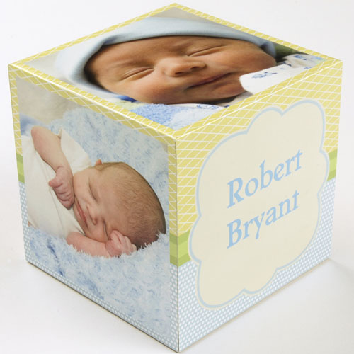 Personalised Birthday Boy Wood Photo Cube, 5 panels