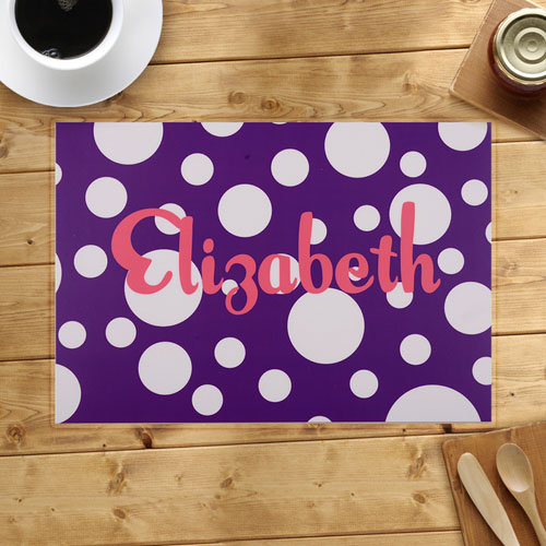 Personalised Purple Polka Dots Placemats
