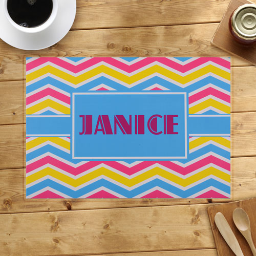 Personalised Chevron Pattern Placemats