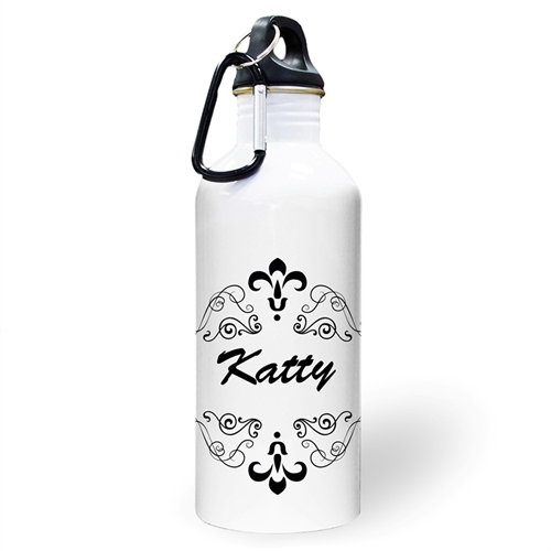 Personalised Photo Floral Pattern Water Bottle