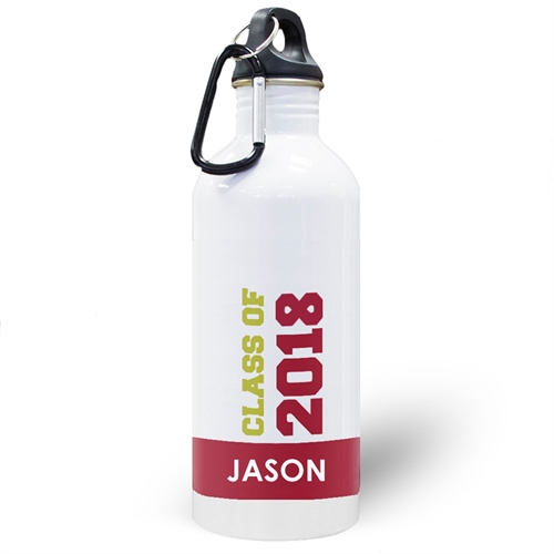 Personalised Photo Red Class Of 2018 Water Bottle