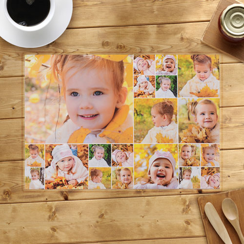 Personalised White Twenty Collage Placemats