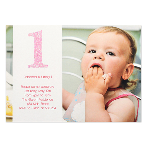 Personalised The First Year Girl Birthday Invitation Card