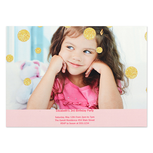 Personalised Confetti Girl Party Invitation Card