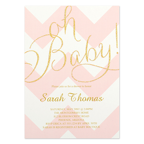 Personalised Oh Baby! Party Invitation Card