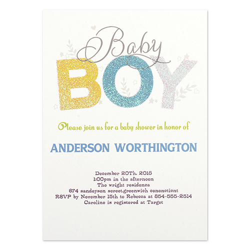 Personalised Baby Boy Party Invitation Card