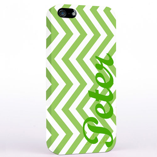 Personalised Lime Chevron iPhone Case