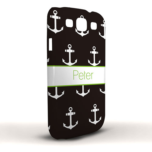 Design Your Own Black Cute Anchors Samsung Phone Case Cover