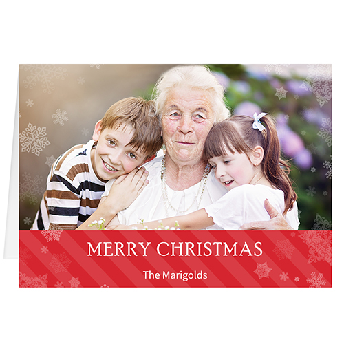 Let it Snow Red Personalised Christmas Greeting Card