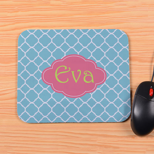 Personalised Blue Clover Mouse Pad