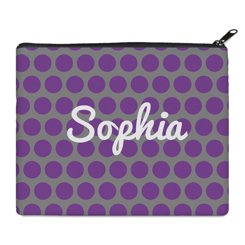 Print Your Own Purple And Grey Large Dots Bag 8