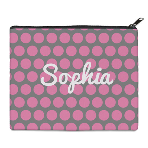 Print Your Own Pink Grey Large Dots Bag 8