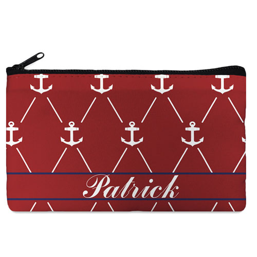 Custom Design Your Own Red White Anchor Makeup Bag 5