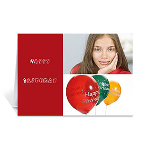 Personalised Elegant Collage Red Birthday Greetings Greeting Cards