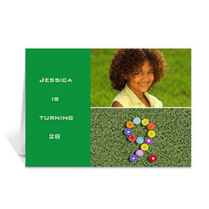 Personalised Elegant Collage Green Birthday Greetings Greeting Cards