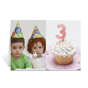Personalised Classic Two Photo Collage Birthday Card
