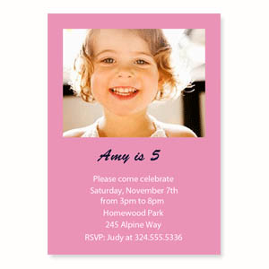 Personalised Baby Pink Birthday Invitations, 5