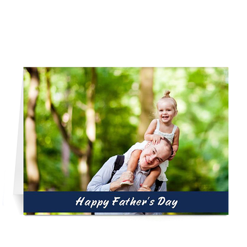 Custom Printed Happy Dad's Day, Classic Blue Greeting Card