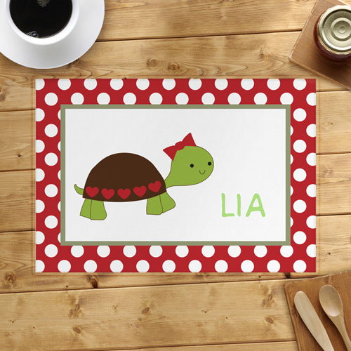 Personalised Bow Tortoise Placemats