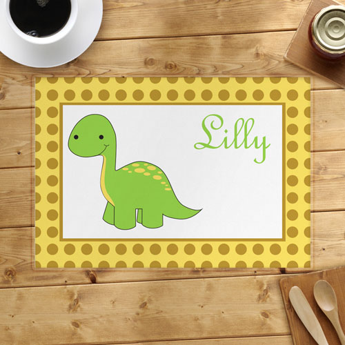 Personalised Green Dinosaur Placemats