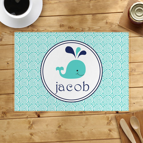 Personalised Blue Whale Placemats