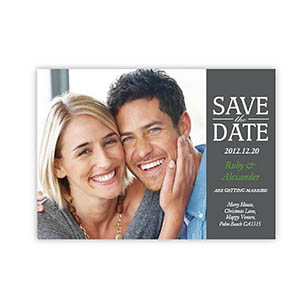 Personalised Our Day, Classic Grey Save The Date Invitation Cards