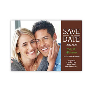 Personalised Our Day, Classic Cocoa Save The Date Invitation Cards