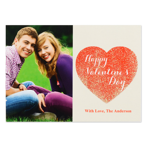 Real Glitter Love To Yours Personalised Photo Valentine Card, 5