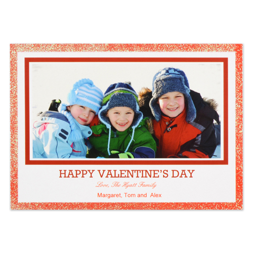 Real Glitter Red Personalised Photo Valentine Card, 5