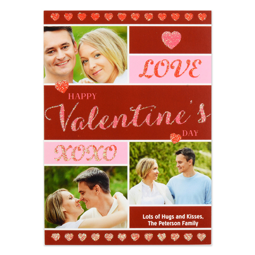Doodle Hearts Personalised Photo Valentine Card, 5