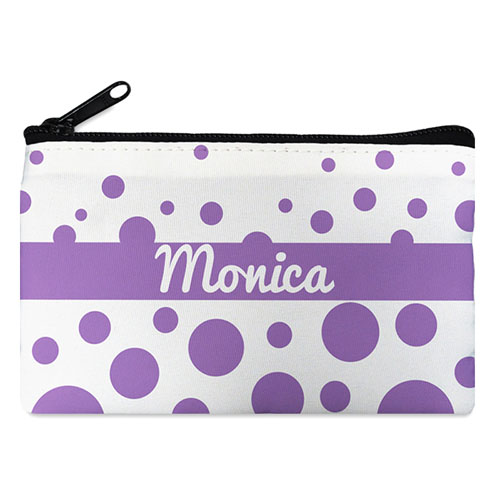 Lavender Polka Dot Personalised Cosmetic Bag