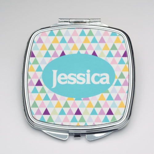 Personalised Triangle Compact Make Up Mirror