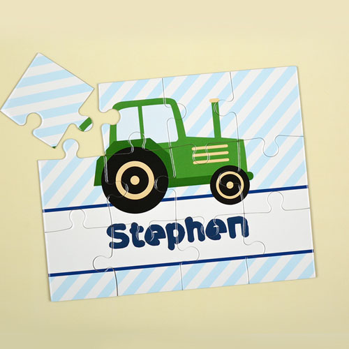 Green Truck Personalised Kids Puzzle