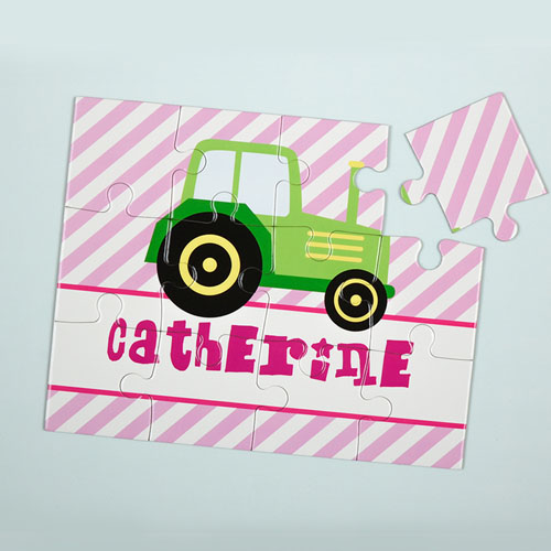 Lime Truck Personalised Kids Puzzle