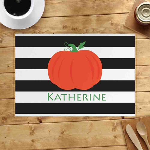 Personalised Stripes Pumpkin Placemats