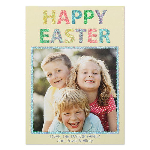 Glitter Easter Personalised Photo Card
