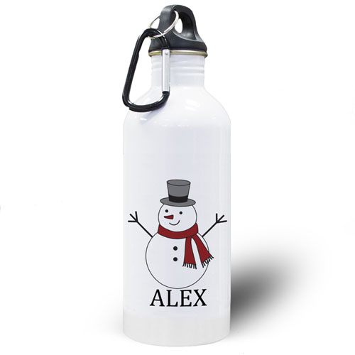 Personalised Photo Snowman Water Bottle