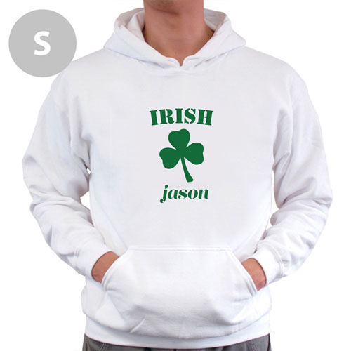 Personalised Irish, White Hoodie Sweatshirt